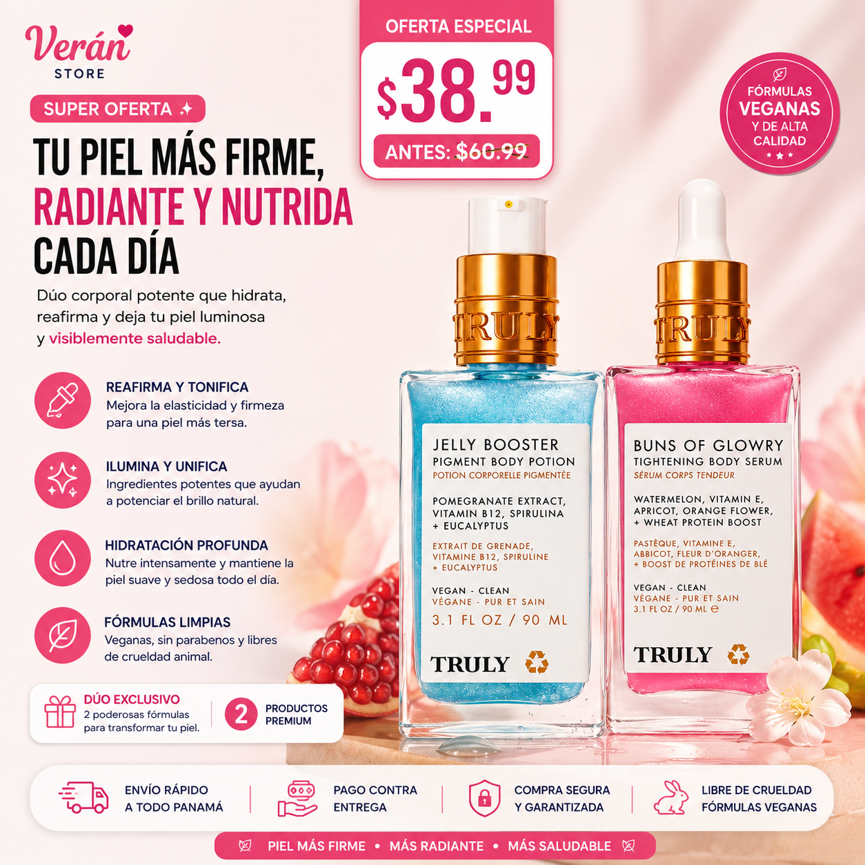 Combo Truly Jelly Booster + Buns of Glowry | Reafirma e Ilumina la Piel