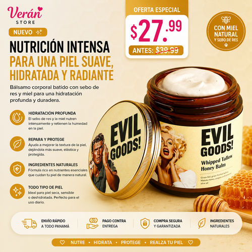 Evil Goods Whipped Tallow Honey Balm | Nutrición e Hidratación Profunda | 60 ml