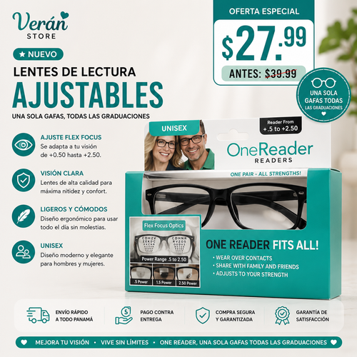 OneReader | Lentes de Lectura Ajustables | Unisex