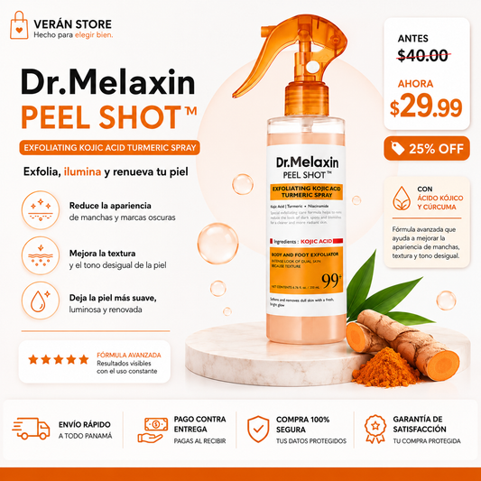 Dr. Melaxin Peel Shot™ | Spray Exfoliante Corporal con Ácido Kójico | 200 ml