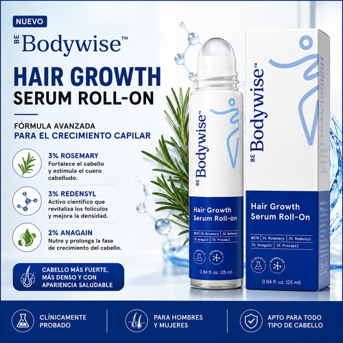 Bodywise Hair Growth Serum Roll-On™ | Fórmula Avanzada para el Crecimiento Capilar