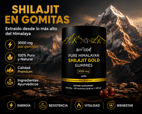 🏔️ Shilajit Gold Gummies 3000mg – Energía, Fuerza y Vitalidad Natural | 60 Gomitas
